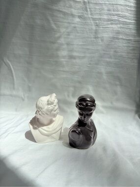 Classic Ceramic Bust Sculptures Salt & Pepper Set
